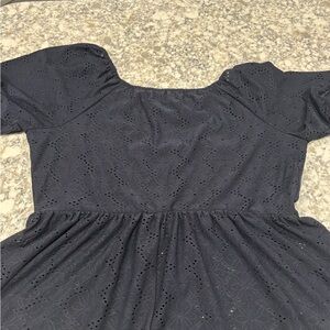 Lane Bryant Navy Eyelet Blouse